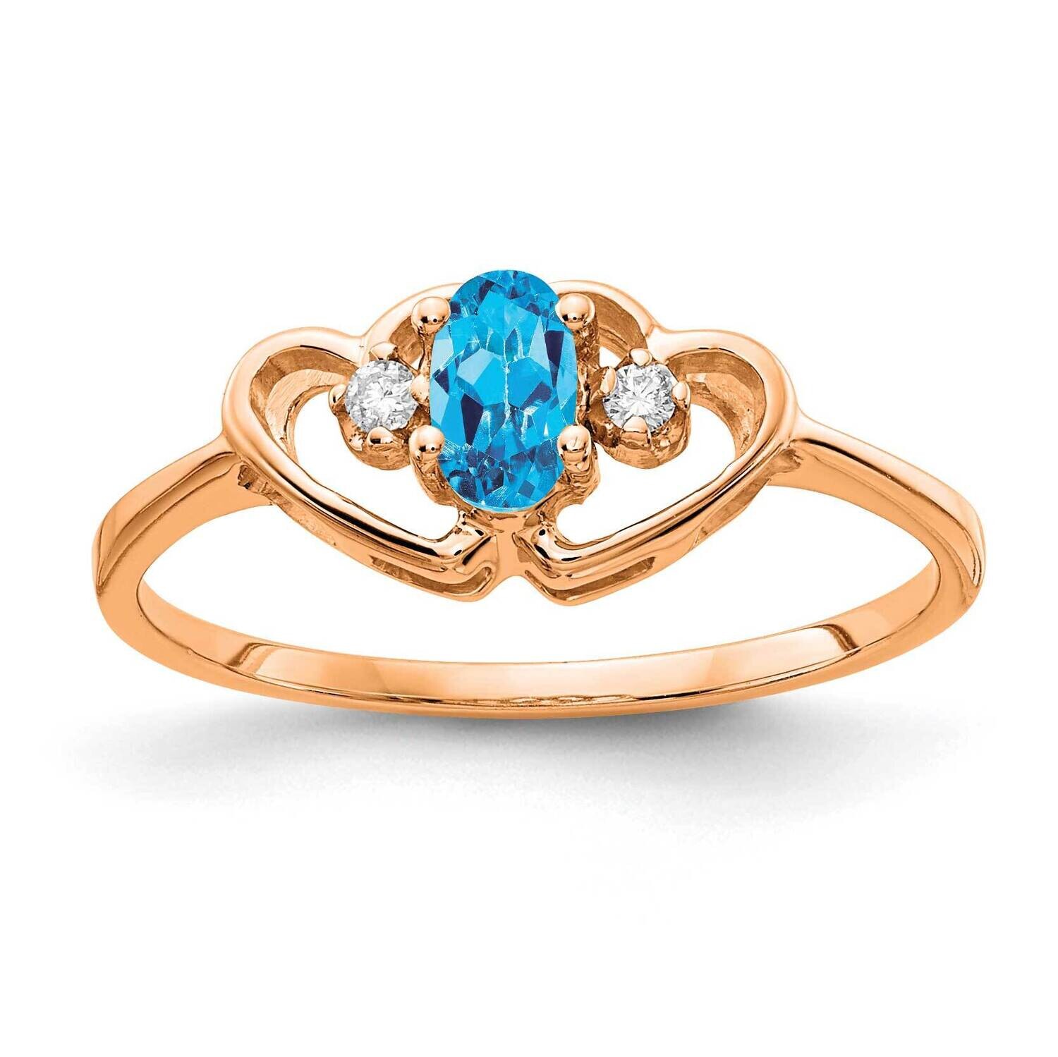 Polished .03Ct. Diamond &amp; 5X3 Oval Gemstone Ring Mounting 14k Rose Gold X9719R, MPN: X9719R,