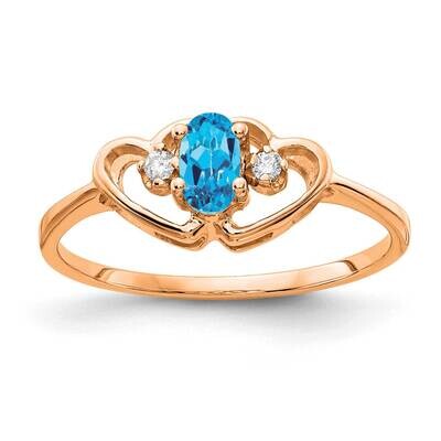 Polished .03Ct. Diamond &amp; 5X3 Oval Gemstone Ring Mounting 14k Rose Gold X9719R, MPN: X9719R,