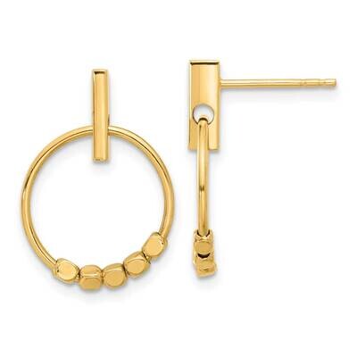 Circle Dangle Post Earrings 14k Polished Gold TF2315, MPN: TF2315,