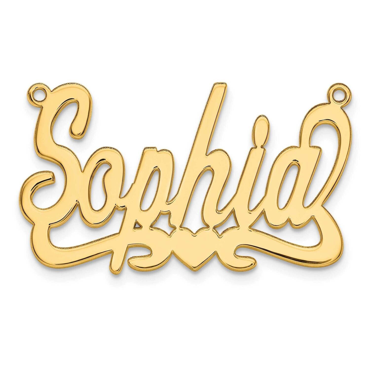 Gold-Plated Polished Heart Name Plate Sterling Silver XNA128GP, MPN: XNA128GP,