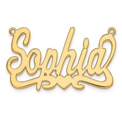 Gold-Plated Polished Heart Name Plate Sterling Silver XNA128GP, MPN: XNA128GP,