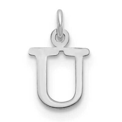 Letter U Initial Charm Sterling Silver Rhodium-Plated XNA1160SS/U, MPN: XNA1160SS/U,