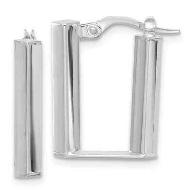 Polished U Shape Hoop Earrings 14k White Gold TF2208W, MPN: TF2208W,