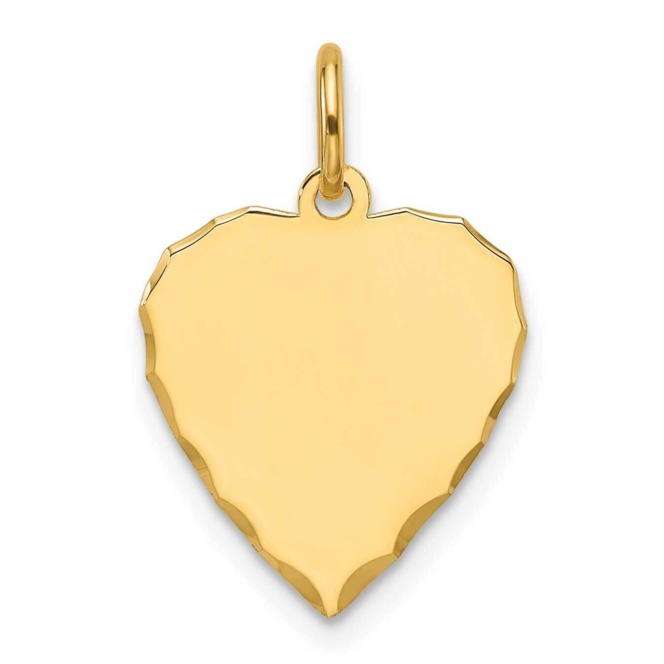 Etched .018 Gauge Engravable Heart Disc Charm 14k Gold XM692/18, MPN: XM692/18,