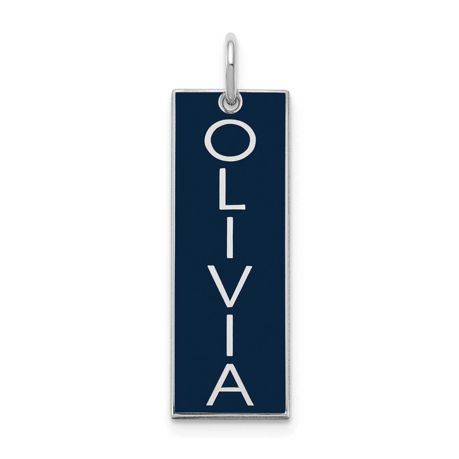 Large Enameled Name Bar Charm 14k White Gold XNA1149W, MPN: XNA1149W,