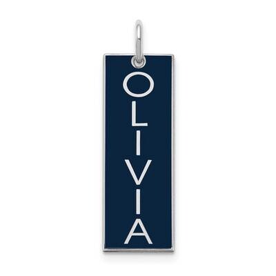 Large Enameled Name Bar Charm 14k White Gold XNA1149W, MPN: XNA1149W,