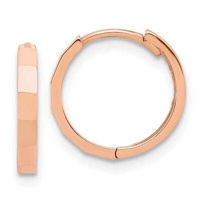 Polished Diamond-Cut Hinged Hoop Earrings 14k Rose Gold TF2297R, MPN: TF2297R,