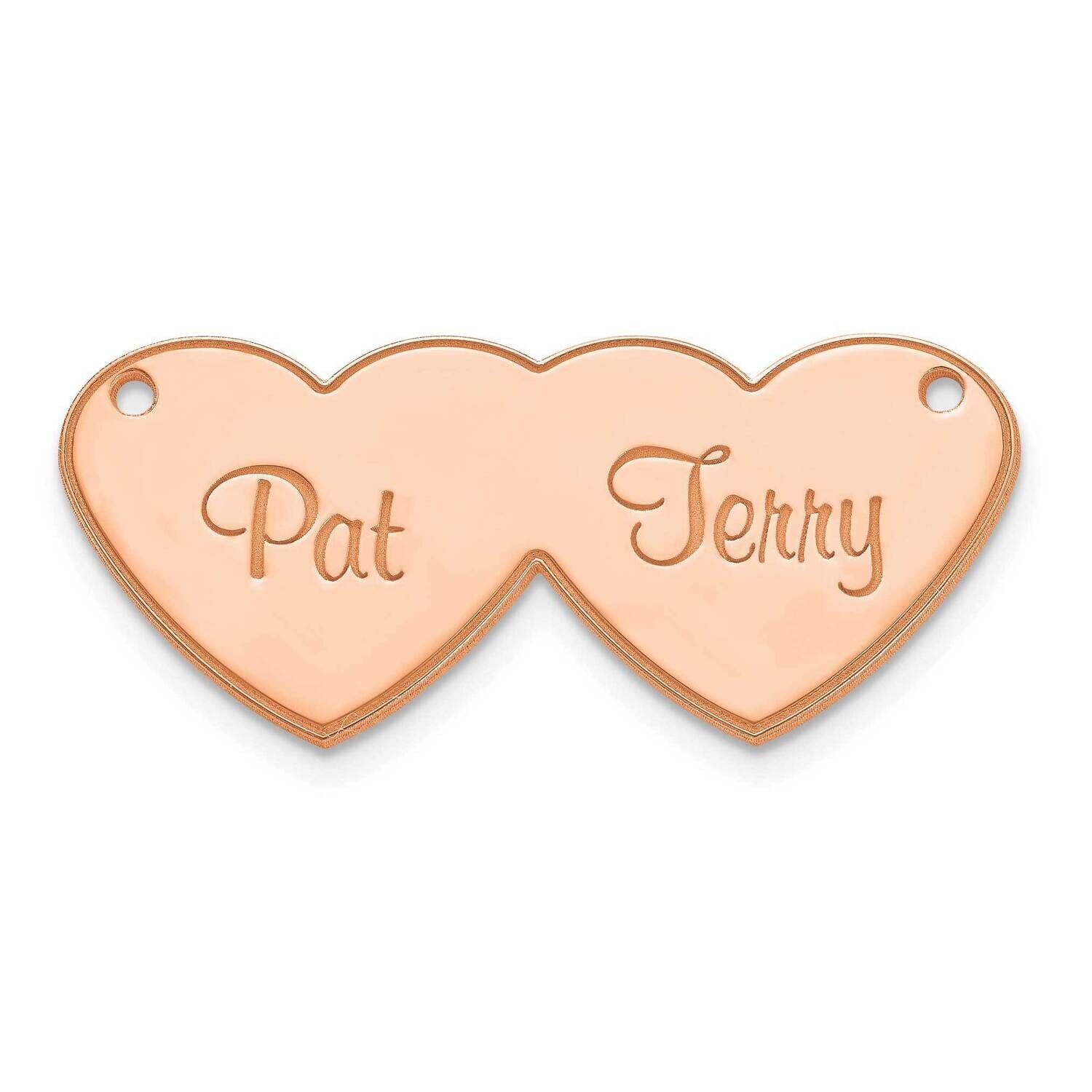 Double Heart Name Plate 14k Rose Gold XNA111R, MPN: XNA111R,