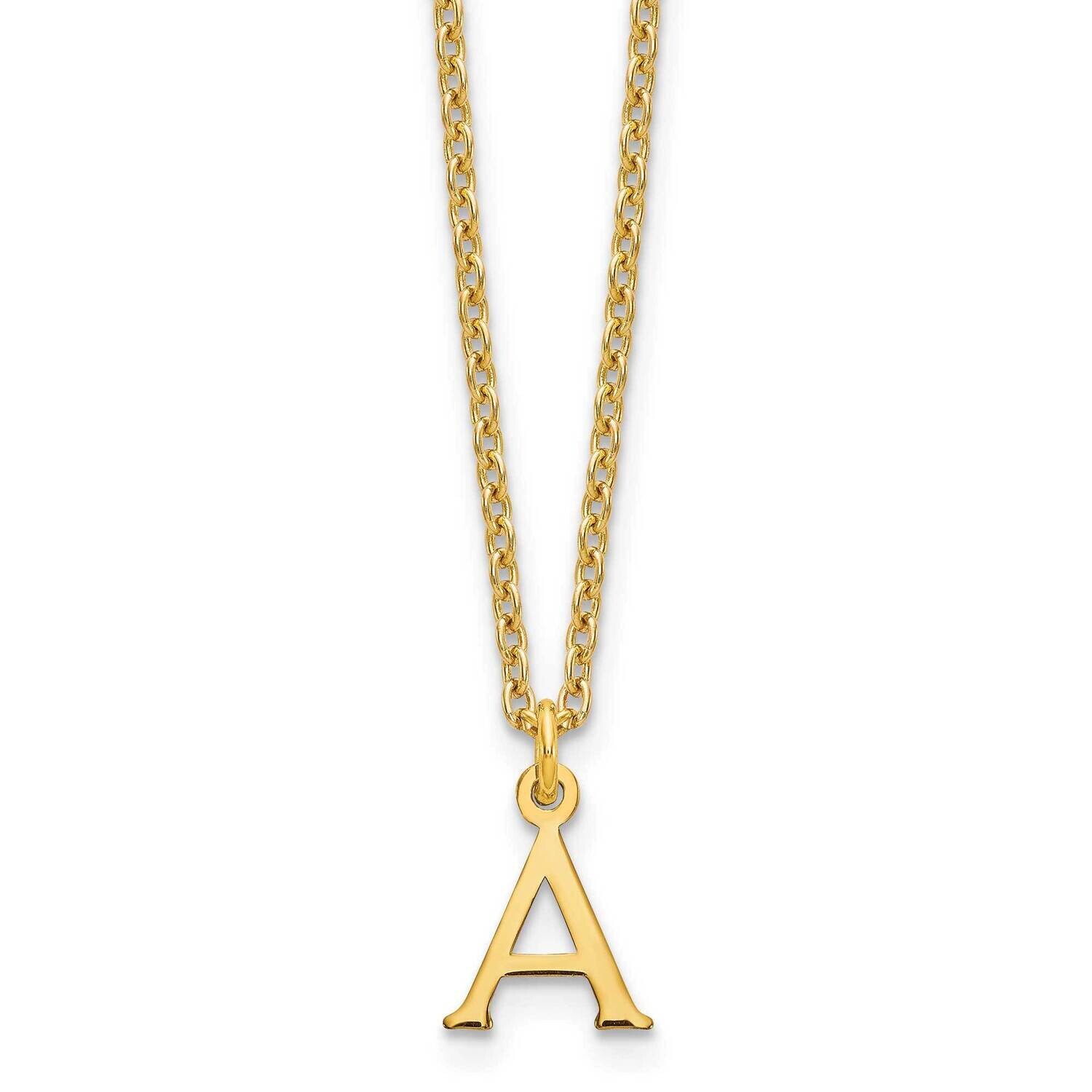 Gold-Plated Cutout Letter A Initial Necklace Sterling Silver XNA727GP/A, MPN: XNA727GP/A,