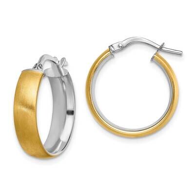 Small 5mm Polished &amp; Satin Hoop Earrings 14k Gold White Rhodium TF1748, MPN: TF1748, 191101974731