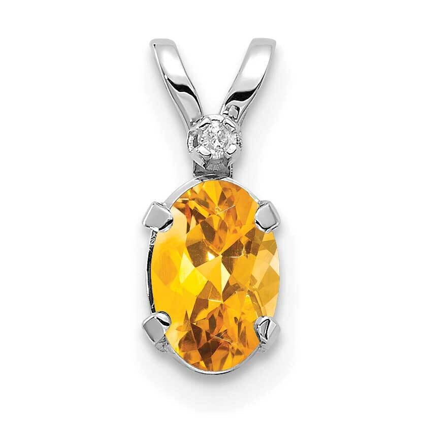 Diamond Citrine Birthstone Pendant 14k White Gold XBE166W, MPN: XBE166W,