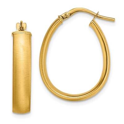 4.85X18.5mm Satin Polished Teardrop Hoop Earrings 14k Gold TF1755, MPN: TF1755, 191101974830