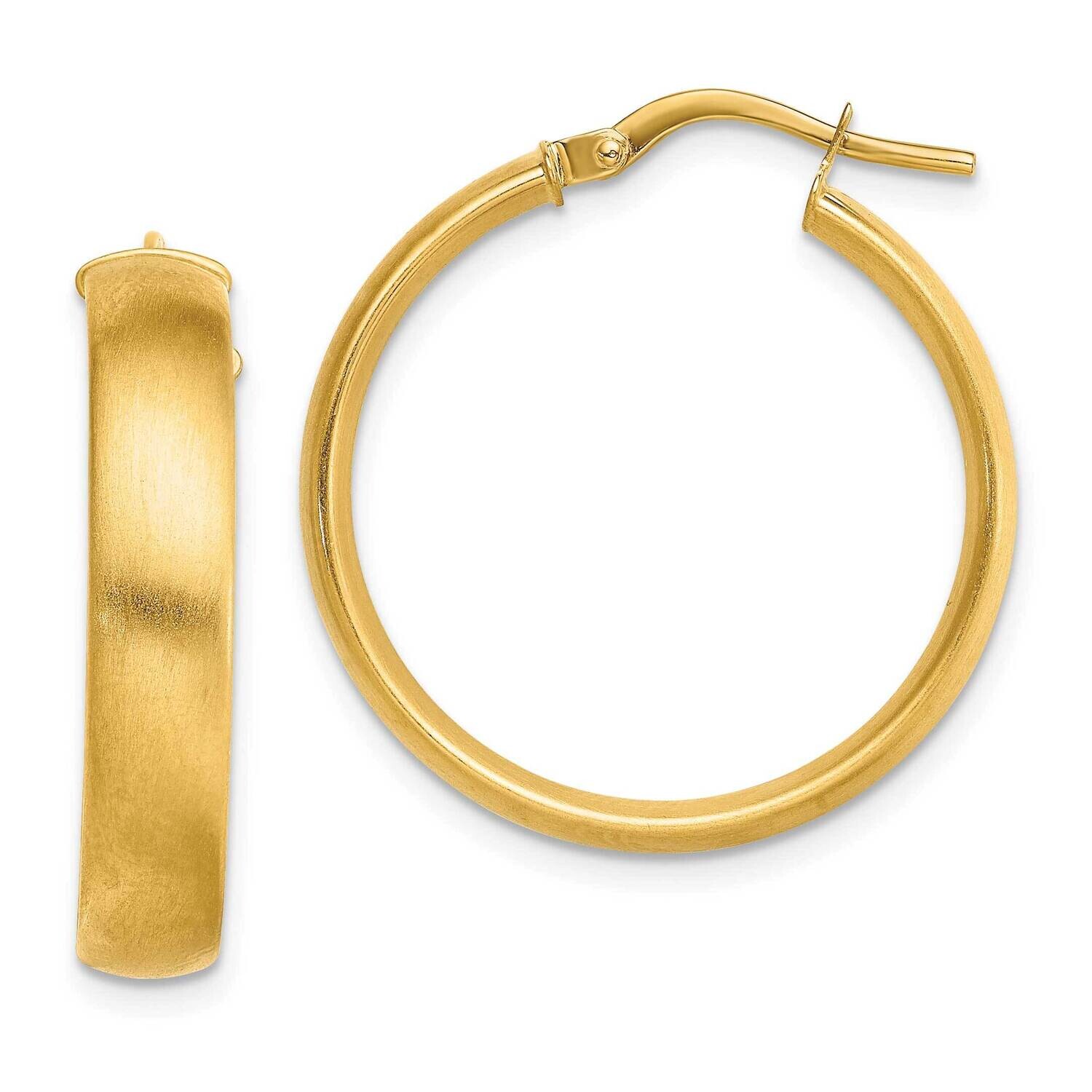 Medium X5mm Satin Hoop Earrings 14k Gold TF1749