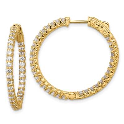 2.3Ct 66-2.0mm In Out Hoop Safety Clasp Diamond Earrings 14k Gold XE3240AA, MPN: XE3240AA,