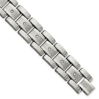 Chisel Tungsten Brushed Polished 1/3 Carat Diamonds 8.5 Inch Bracelet TUB131-8.5 by Chisel, MPN: TU…