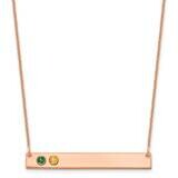 2 Birthstone 14K Bezel Large Bar Necklace 14k Rose Gold XNA1085/2R, MPN: XNA1085/2R,