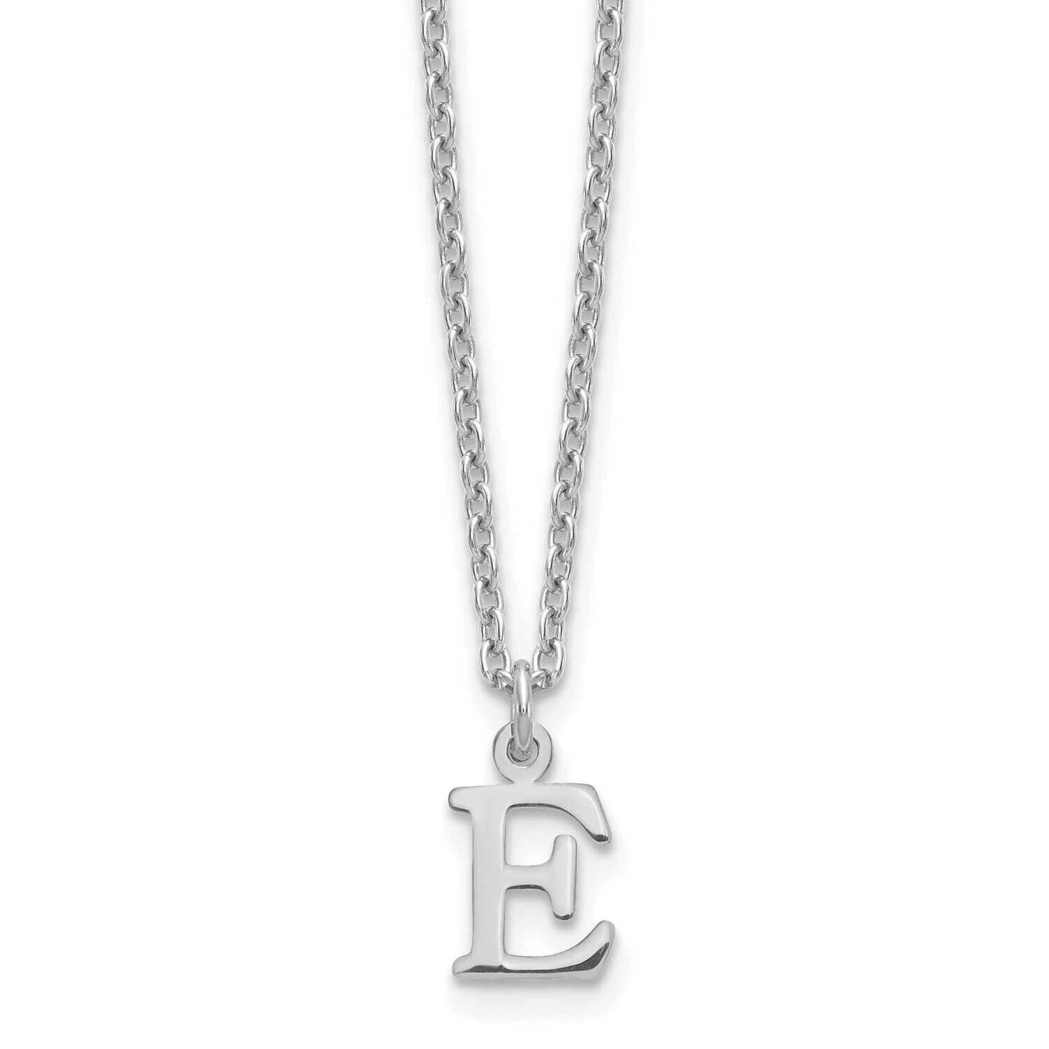 Cutout Letter E Initial Necklace Sterling Silver Rhodium-Plated XNA727SS/E, MPN: XNA727SS/E,