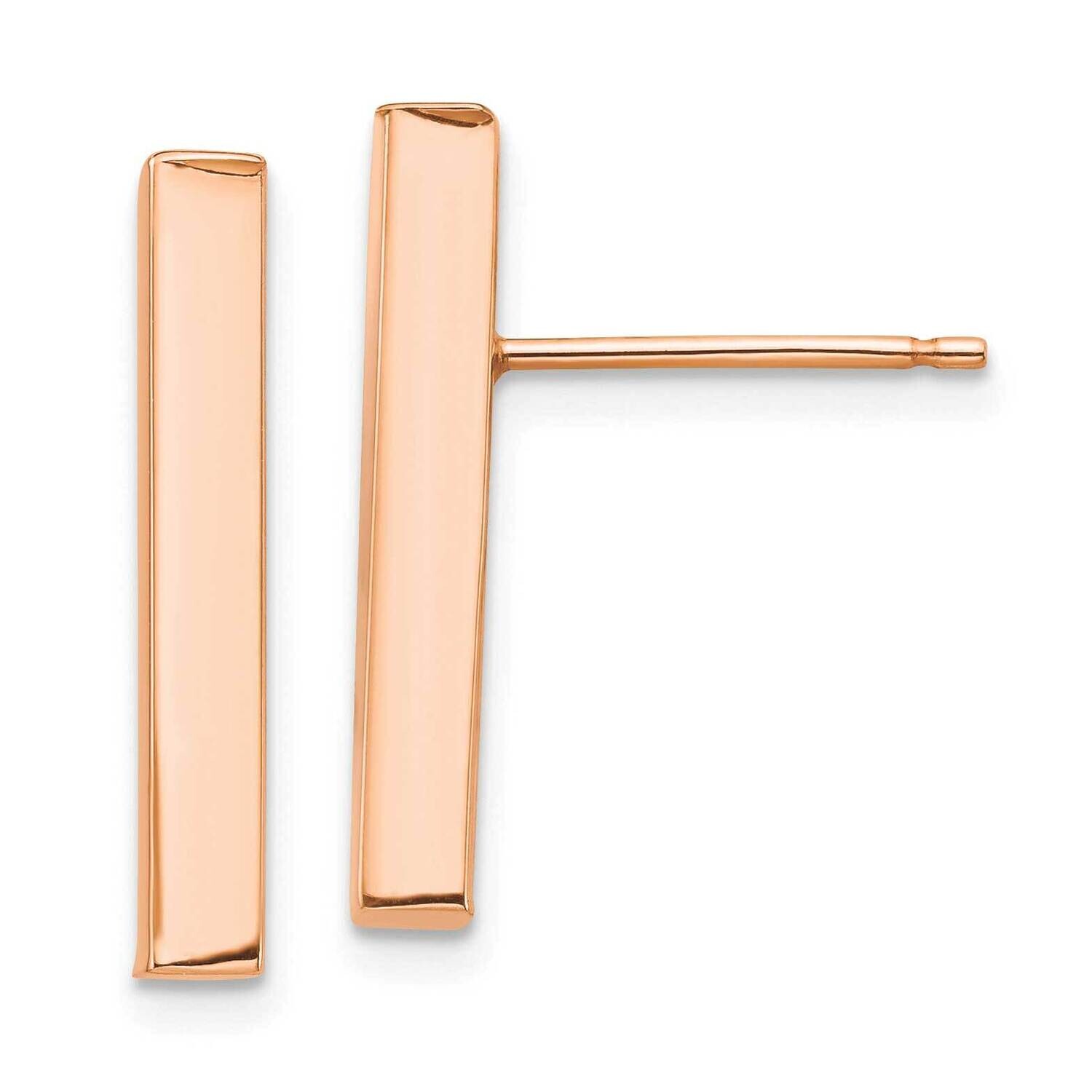 Polished 3mm Post Earrings 14k Rose Gold TF1379R