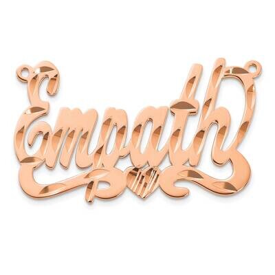 Rose-Plated Diamond-Cut Heart Name Plate Sterling Silver XNA150RP, MPN: XNA150RP,