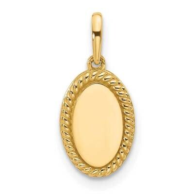 Oval Rope Border Charm 14k Polished Gold XAC1012, MPN: XAC1012, 716838383214