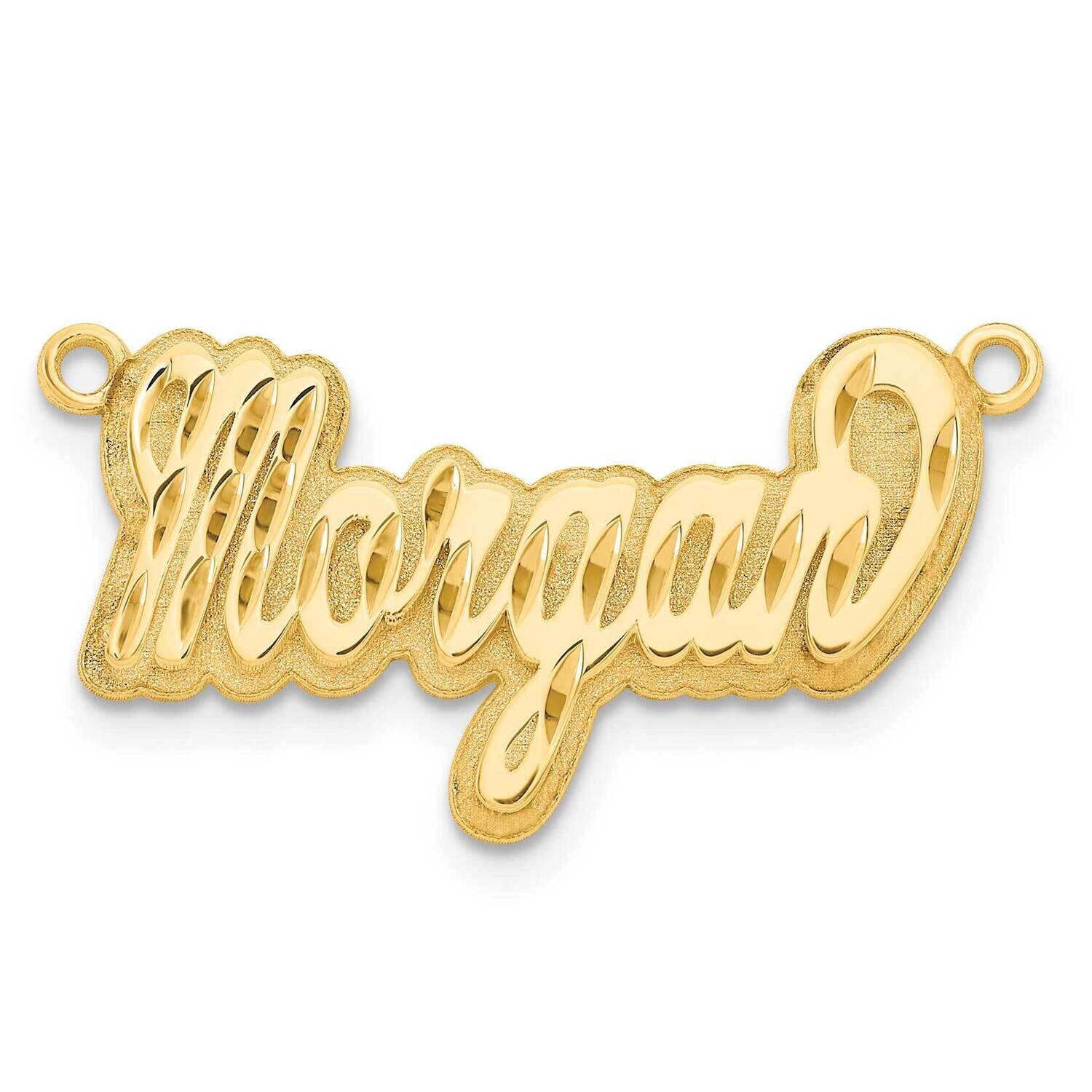 Gold-Plated 3D Diamond-Cut Name Plate Sterling Silver XNA247GP, MPN: XNA247GP,