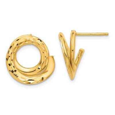 Diamond-Cut Intertwined Circle Post Earrings 14k Polished Gold TF2326, MPN: TF2326,