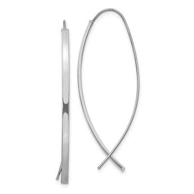 1.75mm Square Tube White Gold Wire Threader Earrings 14k Gold TF1317W, MPN: TF1317W, 191101849909