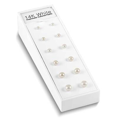 Freshwater Cultured Button Pearl Stud Posts Plus Display Kit 14k White Gold WHTPRLKIT1, MPN: WHTPRL…