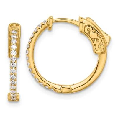 .3Ct 30-1.2mm Round Hoop Safety Clasp Diamond Earrings 14k Gold XE3254AA, MPN: XE3254AA,