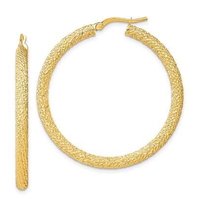 3X30mm Diamond-Cut Hoop Earrings 14k Gold TF1957, MPN: TF1957,