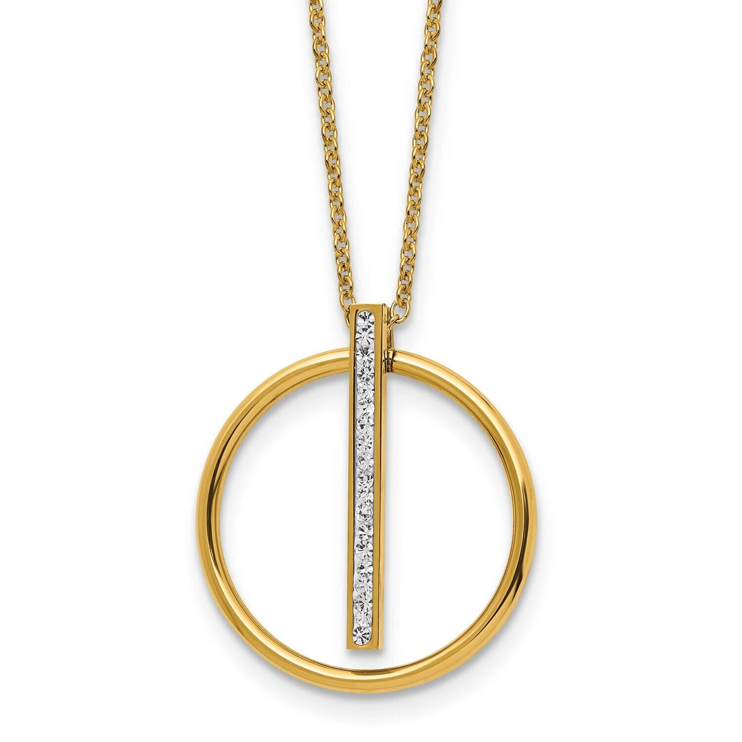 Chisel Polished Yellow Ip-Plated Preciosa Crystal Pendant On A 16 Inch Cable Chain A 2 Inch Extensi…