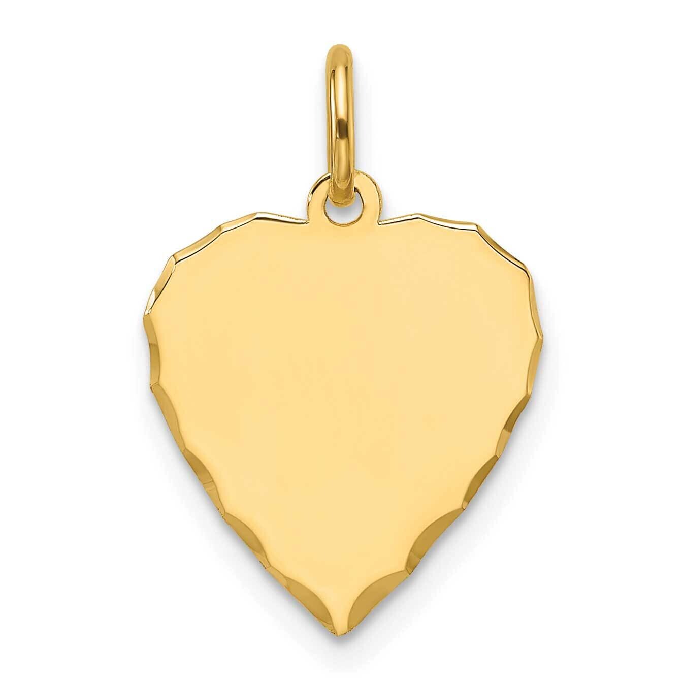 Etched .013 Gauge Engravable Heart Disc Charm 14k Gold XM692/13, MPN: XM692/13,