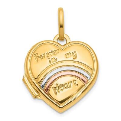 Rose White Rhodium 15mm Forever In My Heart Heart Locket 14k Gold XL854, MPN: XL854,