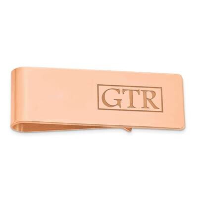 Recessed Letters Monogram Money Clip 14k Rose Gold XNA605R, MPN: XNA605R,