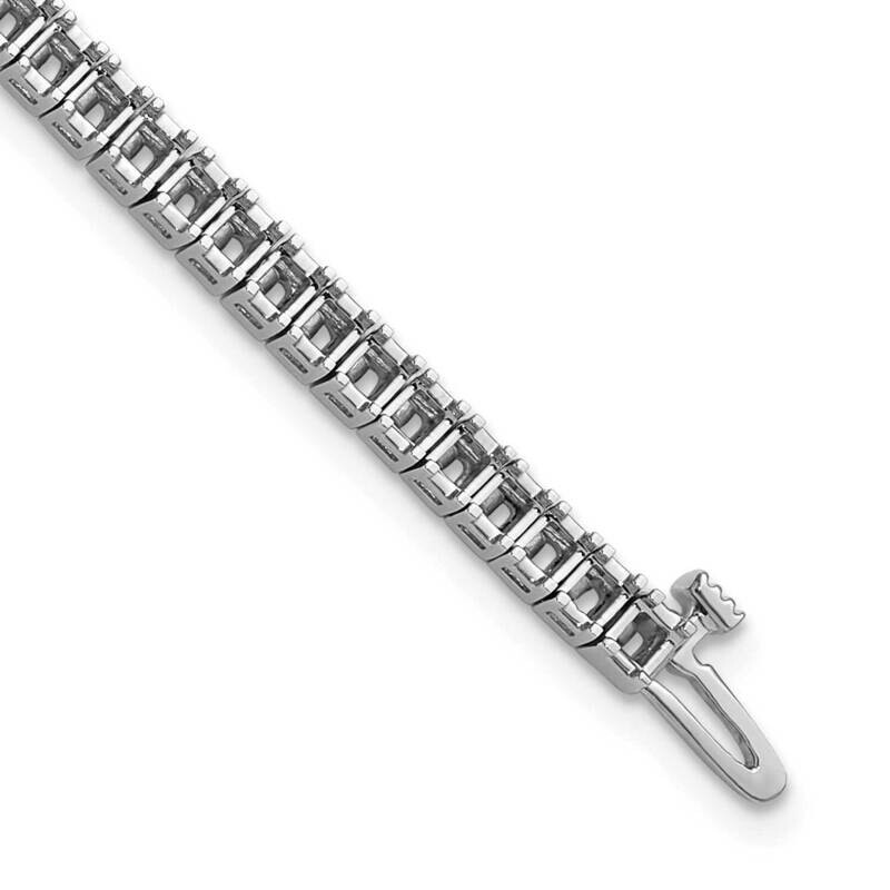 2.25mm Princess 5Ct Diamond Tennis Bracelet Mounting 7 Inch 14k White Gold X10023W