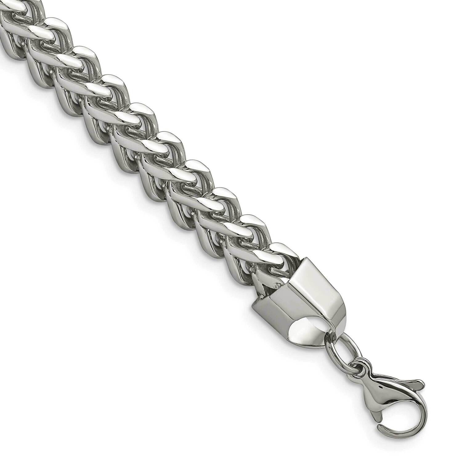 Chisel Polished 6.75mm 9 Inch Franco Chain Stainless Steel SRN684-9