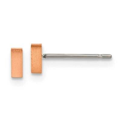 Chisel Brushed Rose Ip-Plated Rectangle Post Earrings Titanium TBE138 by Chisel, MPN: TBE138, 88395…
