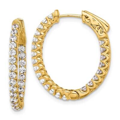1.6Ct 46-2.0mm In Out Oval Hoop Safety Clasp Diamond Earrings 14k Gold XE3248AA, MPN: XE3248AA,