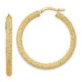 3mm Diamond-Cut Hoop Earrings 14k Gold TF1947, MPN: TF1947,