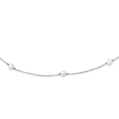 5-6mm Round White Fwc Pearl 7 Station Necklace 14k White Gold XFW555W-16, MPN: XFW555W-16, 88395794…