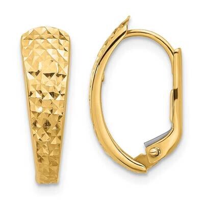 Diamond-Cut Leverback Earrings 14k Polished Gold TF2283, MPN: TF2283,