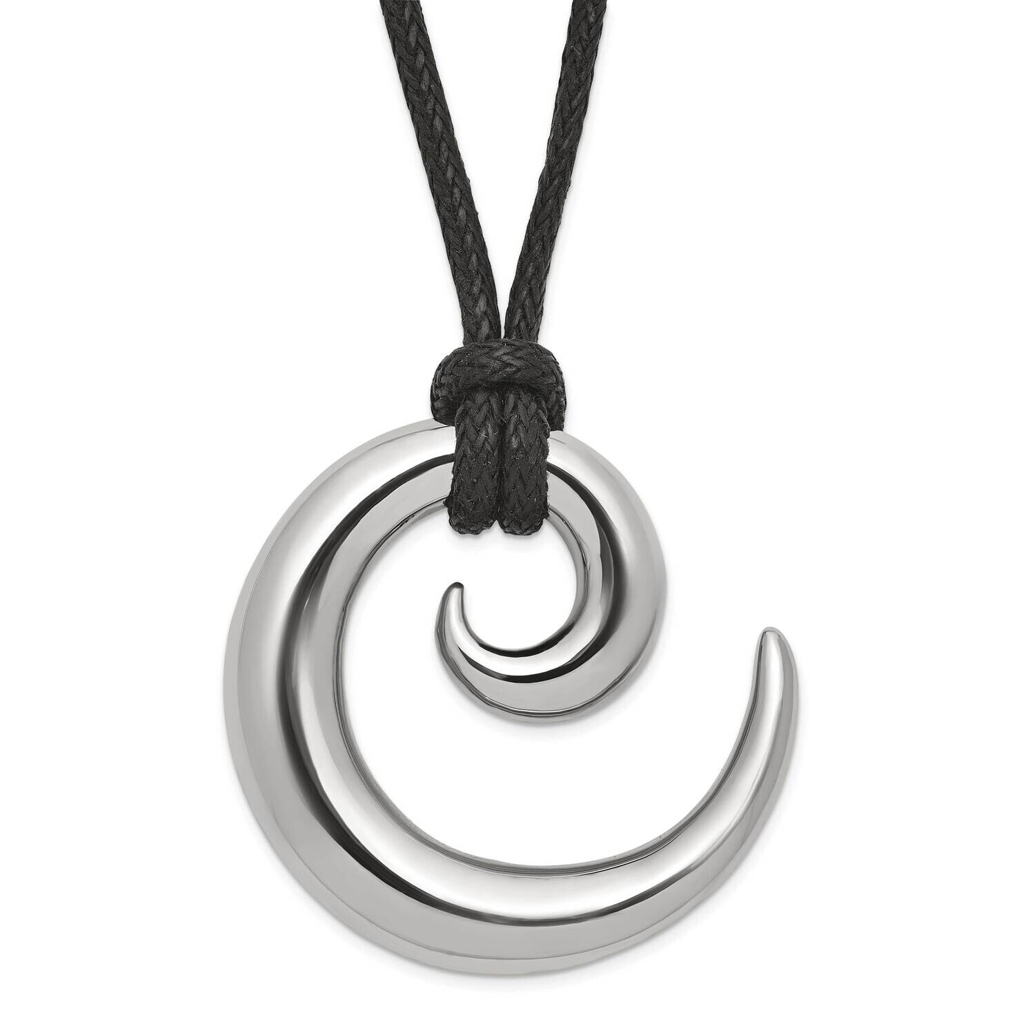 Polished Swirl 24 Inch Cord Necklace Stainless Steel SRN648-22 by Chisel, MPN: SRN648-22, 886774042…