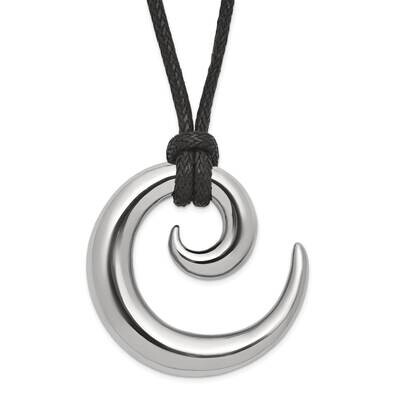 Polished Swirl 24 Inch Cord Necklace Stainless Steel SRN648-22 by Chisel, MPN: SRN648-22, 886774042…