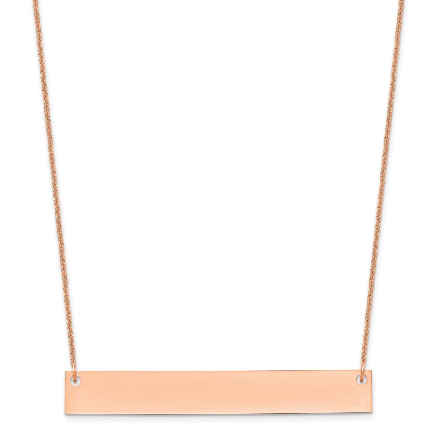 Large Polished Blank Bar Necklace 14k Rose Gold XNA639R, MPN: XNA639R,