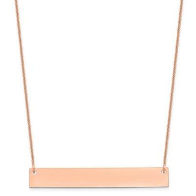 Large Polished Blank Bar Necklace 14k Rose Gold XNA639R, MPN: XNA639R,