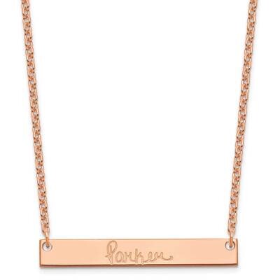 Rose-Plated Medium Polished Signature Bar Necklace Sterling Silver XNA1274RP, MPN: XNA1274RP,
