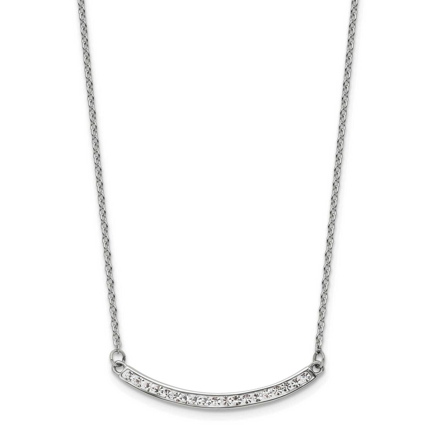 Chisel Polished Preciosa Crystal Curved Bar On A 17.75 Inch Cable Chain A 2 Inch Extension Necklace…