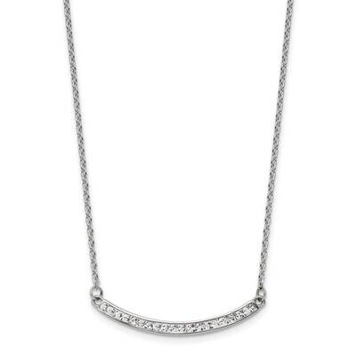 Chisel Polished Preciosa Crystal Curved Bar On A 17.75 Inch Cable Chain A 2 Inch Extension Necklace…