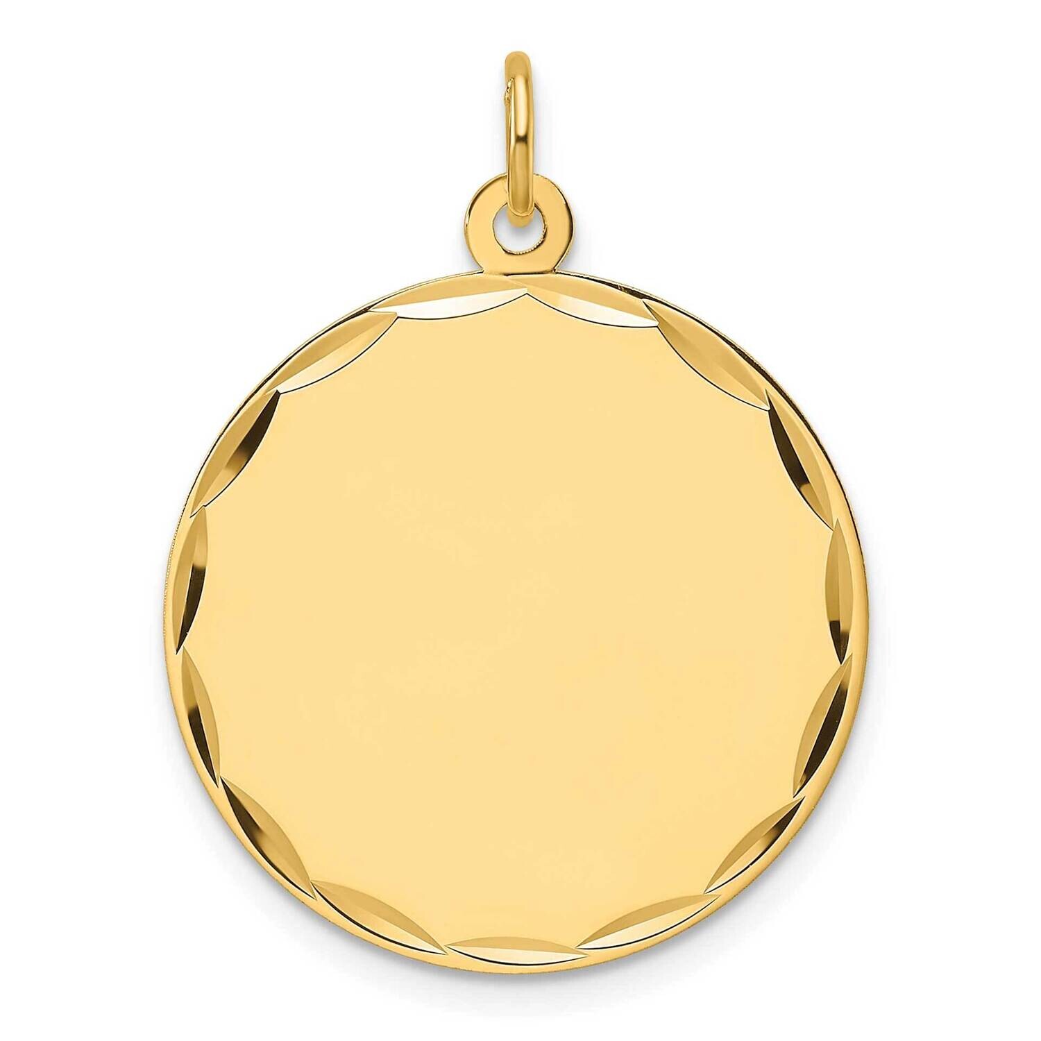 Etched .018 Gauge Engravable Round Disc Charm 14k Gold XM677/18, MPN: XM677/18,