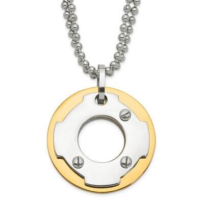 Yellow Ip-Plated Circle Double Necklace Stainless Steel SRN589-22 by Chisel, MPN: SRN589-22, 886774…